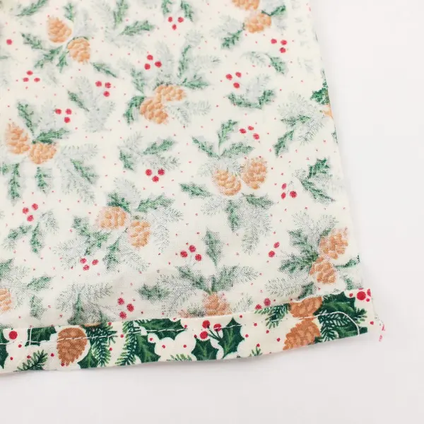Vintage 1992 Fabric Traditions Holly & Pinecones Holiday Fabric 2 5/6 Yds 42"