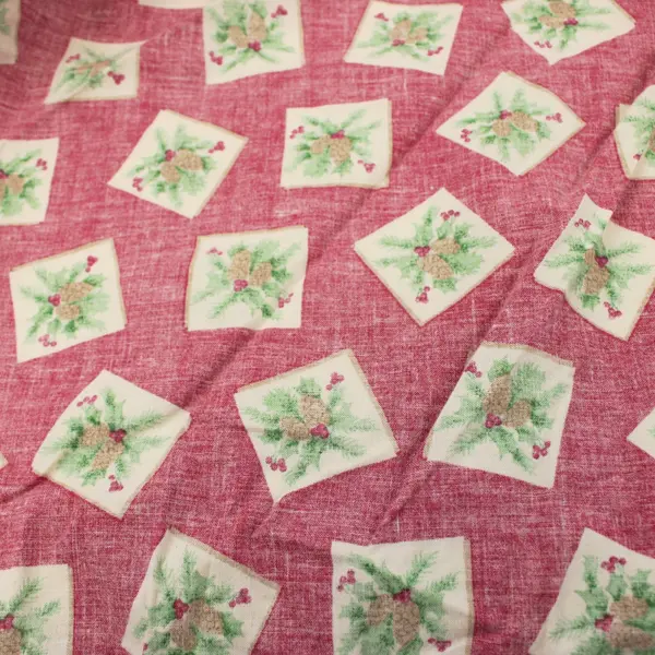 VTG Oakhurst Textiles Signature Classics Pinecone Holly Fabric 4 Yards x 43 in