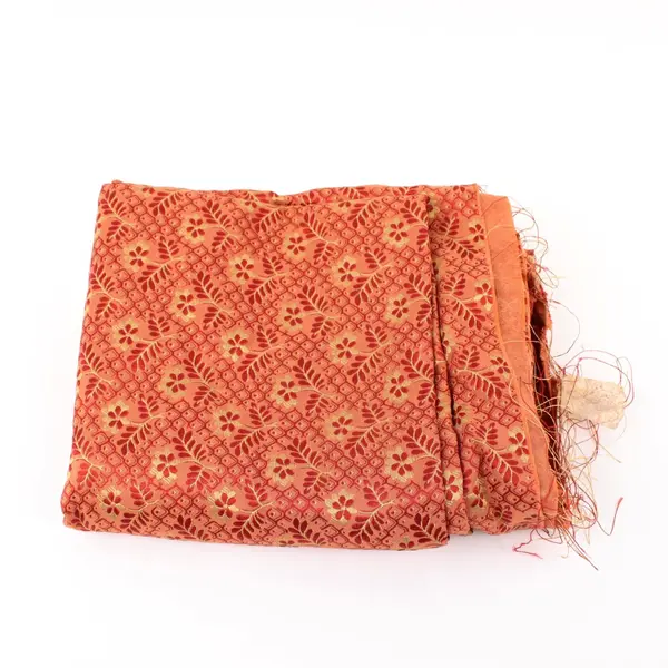 Orange Yellow Floral Brocade Fabric 1-3/4 Yards x 54 Inch