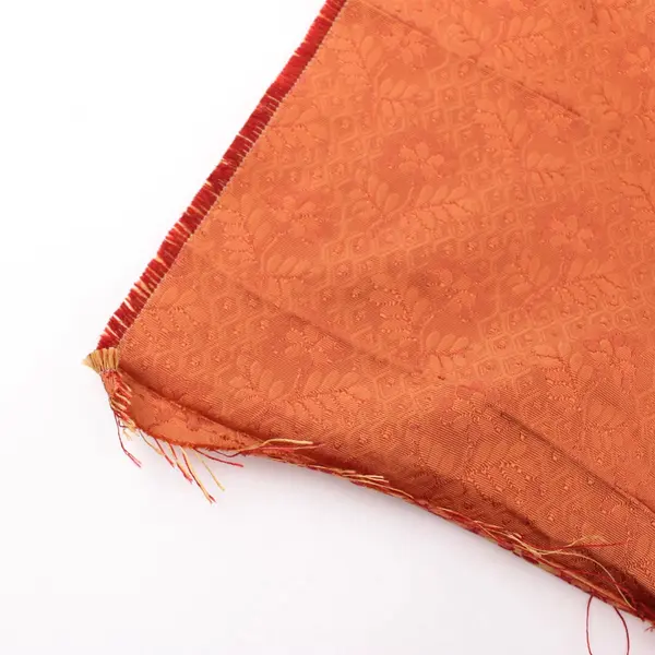 Orange Yellow Floral Brocade Fabric 1-3/4 Yards x 54 Inch