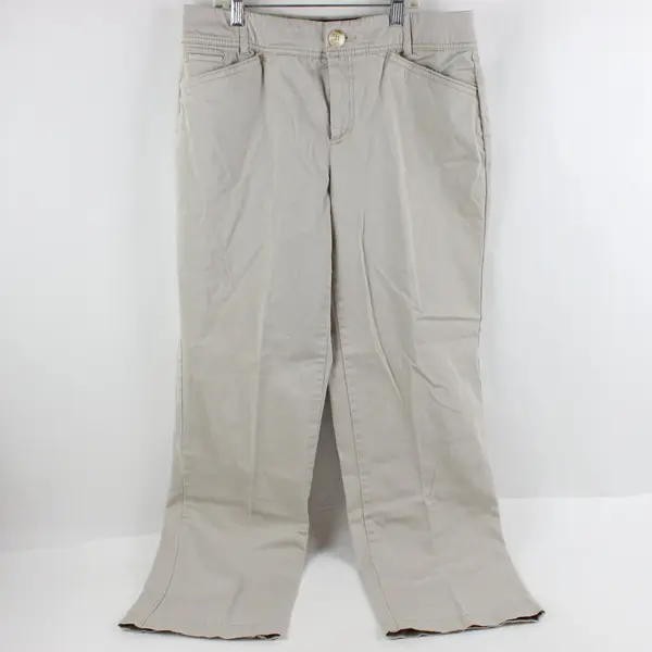Christopher & Banks Women's Tan Comfort Waist Pants Size 8 Short