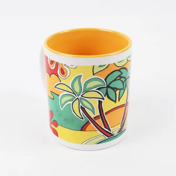 Island Heritage Hawaiian Tropical Ceramic Coffee Mug Palm Pineapple #03275-000