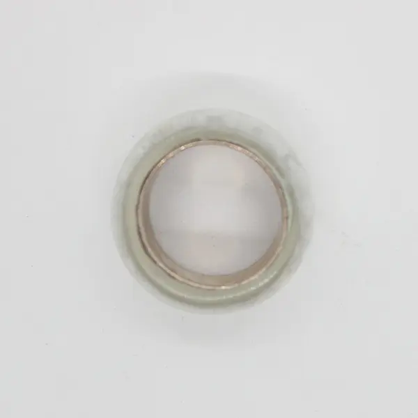 Chunky Clear Glitter Lucite Sterling Silver Statement Ring Size 8