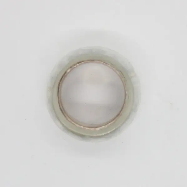 Chunky Clear Glitter Lucite Sterling Silver Statement Ring Size 8