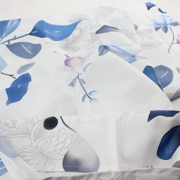 Twin Sheet Set White Gray Blue Purple Floral Print 4 Pc - 2 Sheets 2 Shams