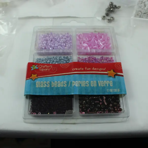 Mixed Bead Lot Crafter's Square Glass Assortment Jewelry Making DIY Supplies 2lb