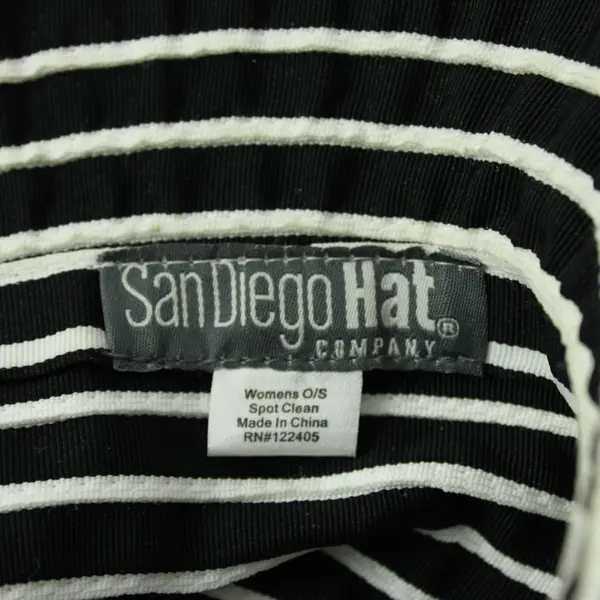 San Diego Hat Co Women's Black White Striped Sun Hat OS
