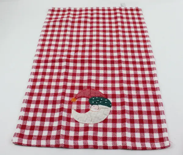 Lot of 2 Holiday-Themed T-Towels, Red & White 