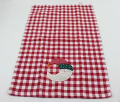 Lot of 2 Holiday-Themed T-Towels, Red & White 