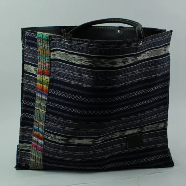 Lady Faith Woven Striped Textile Tote Handbag Shoulder Bag