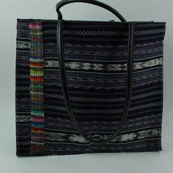 Lady Faith Woven Striped Textile Tote Handbag Shoulder Bag