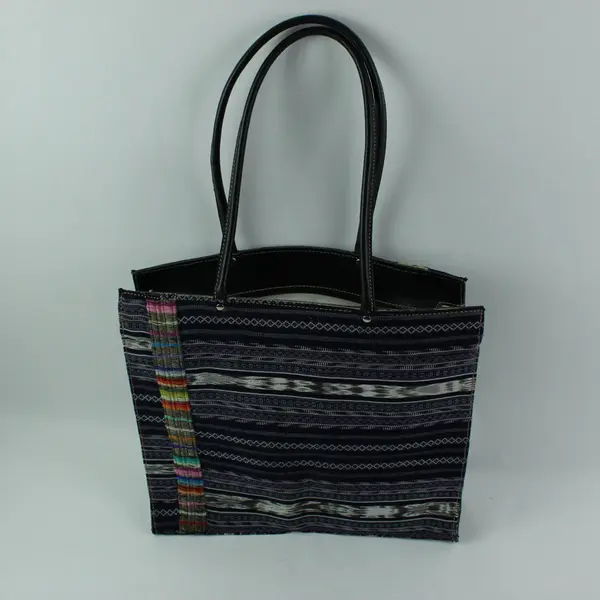 Lady Faith Woven Striped Textile Tote Handbag Shoulder Bag