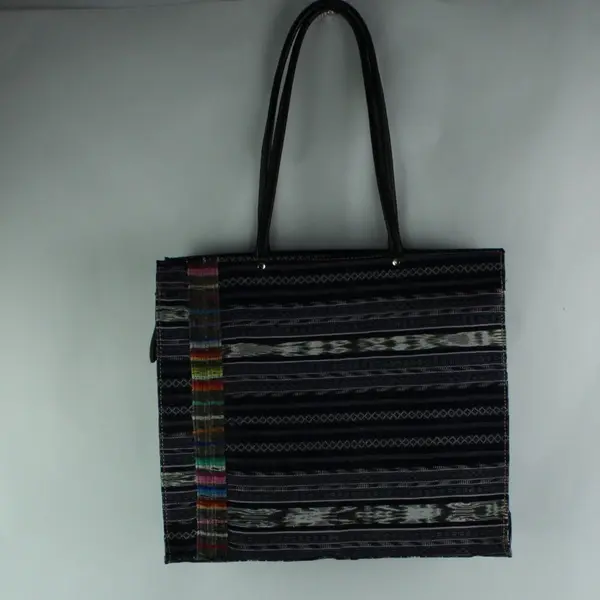 Lady Faith Woven Striped Textile Tote Handbag Shoulder Bag