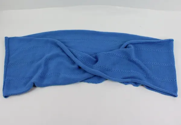 Blue Knitted Infinity Scarf Winter Wrap Long Design Women's Acrylic