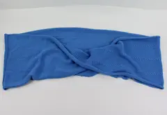 Blue Knitted Infinity Scarf Winter Wrap Long Design Women's Acrylic