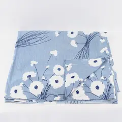 Vintage Springmaid Blue White Floral Cotton Double Bed Sheet