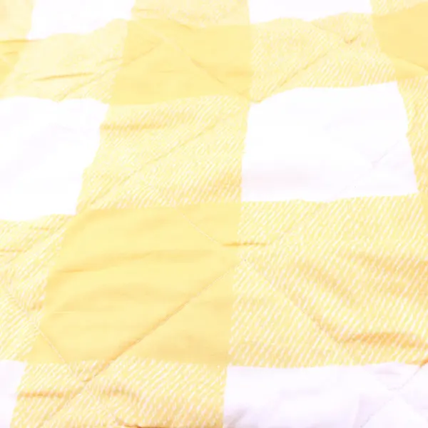Mainstays King Comforter Yellow White Large Check Gray White Striped Reverse