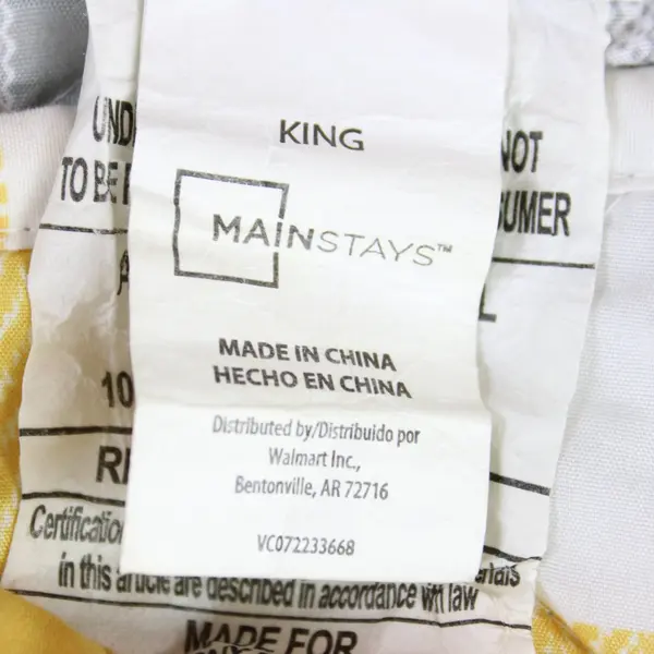 Mainstays King Comforter Yellow White Large Check Gray White Striped Reverse