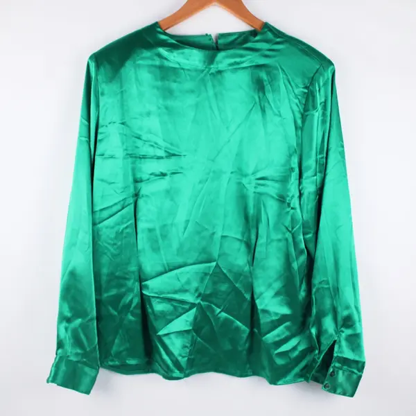 Karen Scott Women's Green Long Sleeve Pullover Blouse Top Size 16