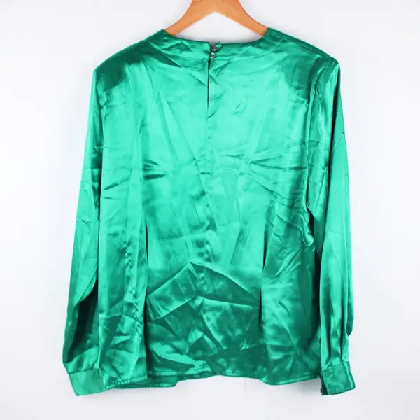Karen Scott Women's Green Long Sleeve Pullover Blouse Top Size 16