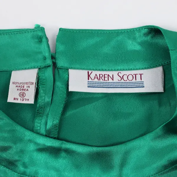Karen Scott Women's Green Long Sleeve Pullover Blouse Top Size 16