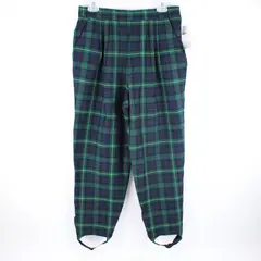 Vintage Karen Scott Women's Green Plaid Stirrup Pants Size 16 Short