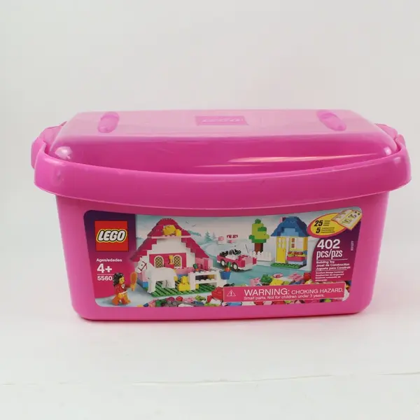 LEGO 5560 Large Pink Plastic Brick Storage Box EMPTY 7 x 9 x 14 in