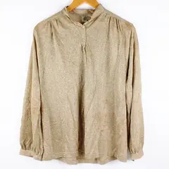 Vintage Organically Grown by ARPEJA Women's Sparkly Gold Long Sleeve Shirt M