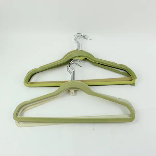 Lot of 10 Flocked Hangers Closet Clothing Organizer