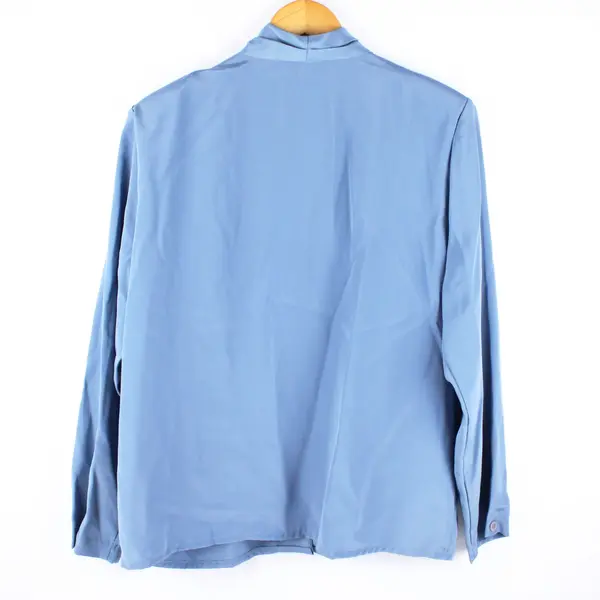 Impressions of California Women's Blue Button-Up Blouse Size L