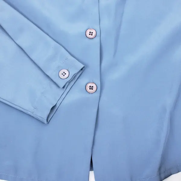 Impressions of California Women's Blue Button-Up Blouse Size L