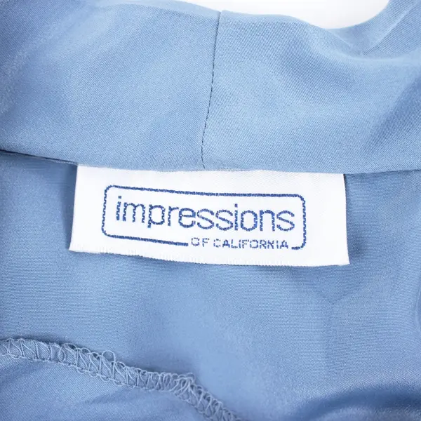 Impressions of California Women's Blue Button-Up Blouse Size L