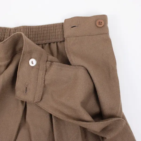 Radcliffe Brown Pleated A-Line Knee-Length Skirt Size 14 Pockets