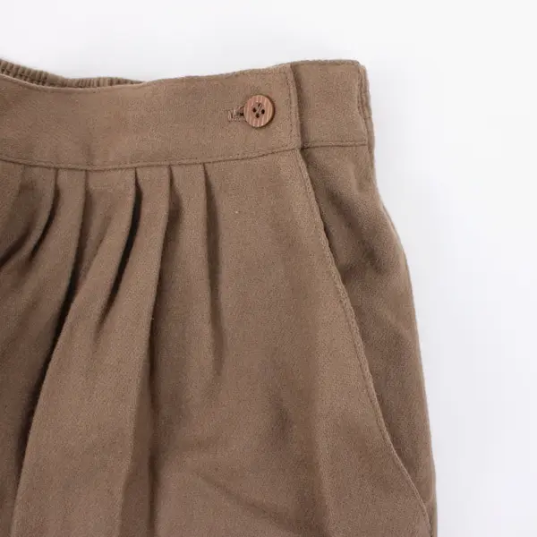 Radcliffe Brown Pleated A-Line Knee-Length Skirt Size 14 Pockets