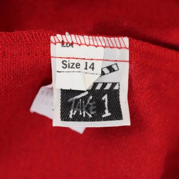 Vintage Take 1 Women's Red A-Line Skirt Elastic Waist Belt Loops Size 14