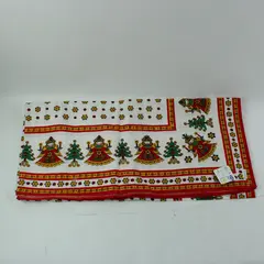 Vintage Kolf Austrian Christmas Folk Art Cotton Tablecloth 50 x 52 FLAWED