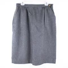 Suburban Petites Gray Pleated A-Line Button Skirt Size 16 Side Pockets
