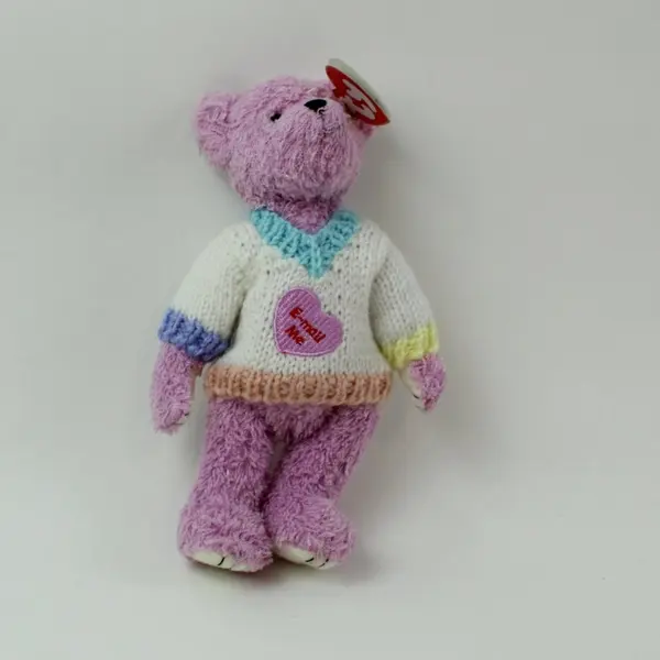 Ty Attic Treasures Lancaster Bear Plush Pink Knit Outfit With Hang Tag