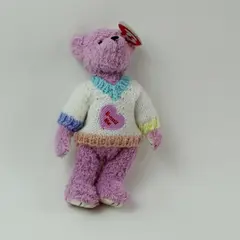 Ty Attic Treasures Lancaster Bear Plush Pink Knit Outfit With Hang Tag