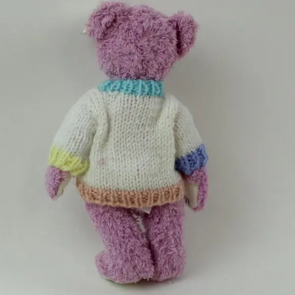 Ty Attic Treasures Lancaster Bear Plush Pink Knit Outfit With Hang Tag