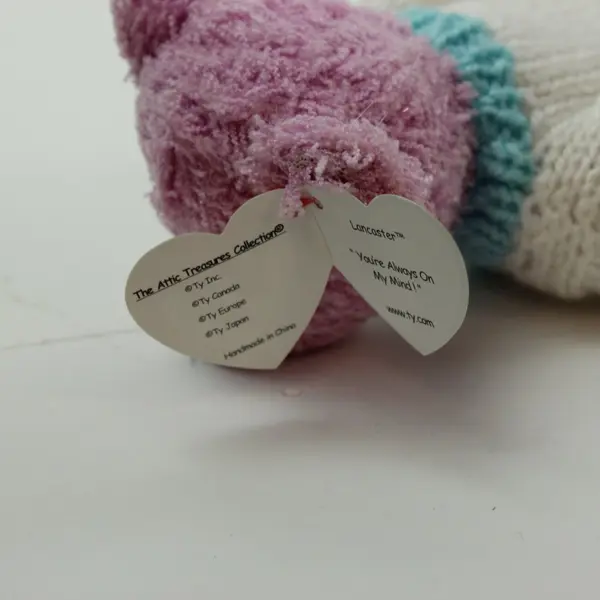 Ty Attic Treasures Lancaster Bear Plush Pink Knit Outfit With Hang Tag