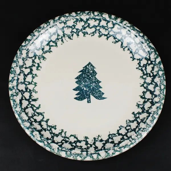 Tienshan Folk Craft Spongeware Tree Chop Plate 12 Inch