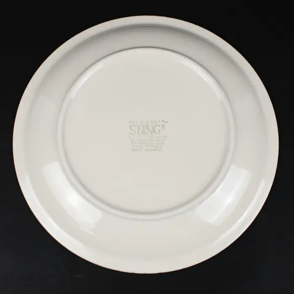 Tienshan Folk Craft Spongeware Tree Chop Plate 12 Inch