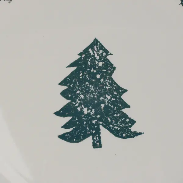 Tienshan Folk Craft Spongeware Tree Chop Plate 12 Inch