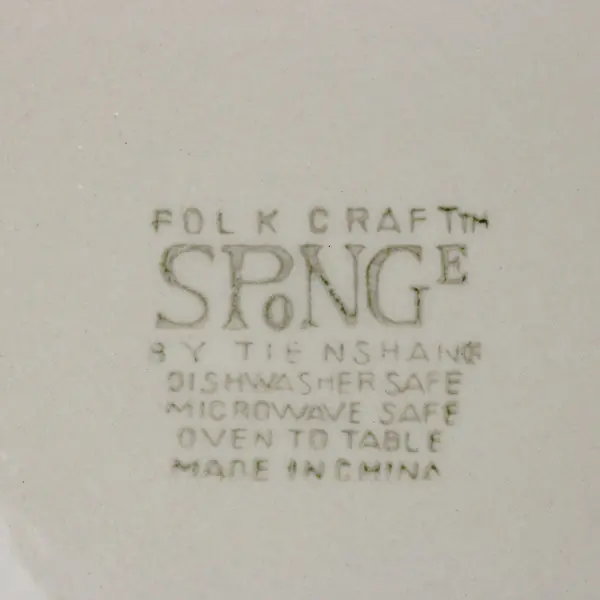 Tienshan Folk Craft Spongeware Tree Chop Plate 12 Inch