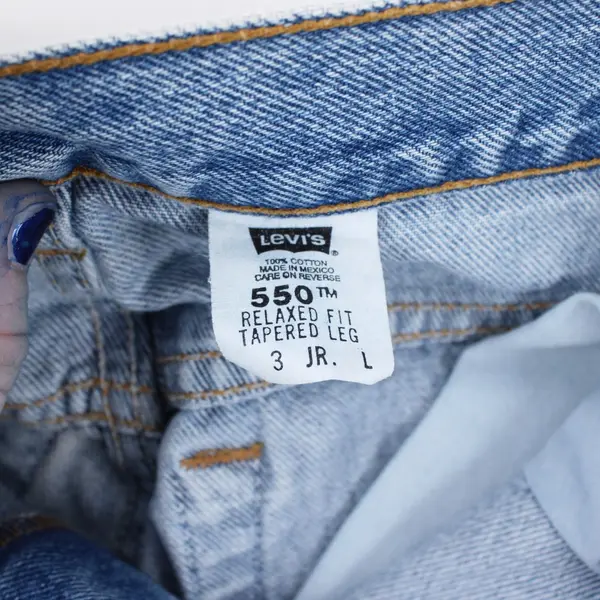 Levi's 550 Junior Size 3 Long Relaxed Fit Tapered Light Wash Jeans
