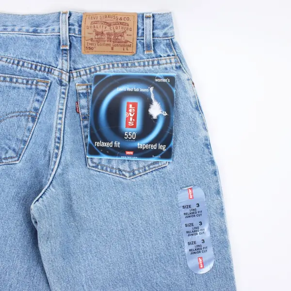 Levi's 550 Junior Size 3 Long Relaxed Fit Tapered Light Wash Jeans