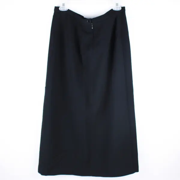 Talbots Women's Black A-Line Skirt Size 12 Center-Back Slit Pre-Owned