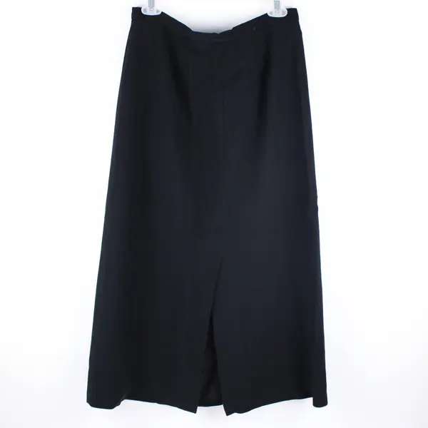 Talbots Women's Black A-Line Skirt Size 12 Center-Back Slit Pre-Owned