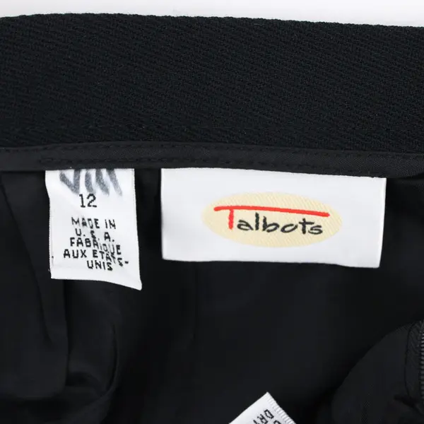 Talbots Women's Black A-Line Skirt Size 12 Center-Back Slit Pre-Owned